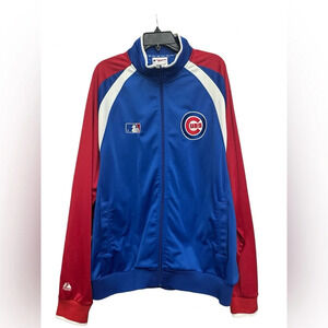 Chicago Cubs Majestic Authentic Full Zip Blue Therma Base Jacket Coat Size 2XL
